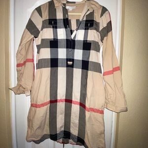 Big Kids Burberry Check Crinkled dress